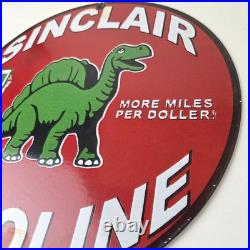 Vintage Sinclair Gasoline Porcelain Sign Gas Motor Oil Pump Sign
