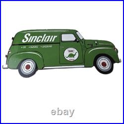 Vintage Sinclair Gasoline Sign Gas Motor Oil Service Truck Pump Porcelain Sign