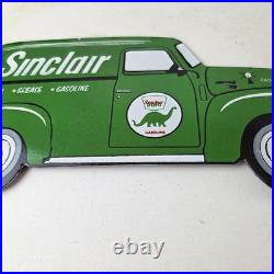 Vintage Sinclair Gasoline Sign Gas Motor Oil Service Truck Pump Porcelain Sign