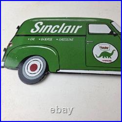 Vintage Sinclair Gasoline Sign Gas Motor Oil Service Truck Pump Porcelain Sign