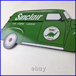 Vintage Sinclair Gasoline Sign Gas Motor Oil Service Truck Pump Porcelain Sign