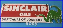 Vintage Sinclair Gasoline Sign Motor Oil Porcelain Gas Pump Auto Sign Vintage Sinclair Gasoline Sign Motor Oil Porcelain Gas Pump Auto Sign