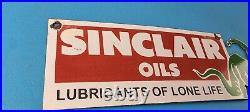 Vintage Sinclair Gasoline Sign Motor Oil Porcelain Gas Pump Auto Sign Vintage Sinclair Gasoline Sign Motor Oil Porcelain Gas Pump Auto Sign