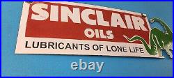 Vintage Sinclair Gasoline Sign Motor Oil Porcelain Gas Pump Auto Sign Vintage Sinclair Gasoline Sign Motor Oil Porcelain Gas Pump Auto Sign