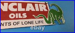 Vintage Sinclair Gasoline Sign Motor Oil Porcelain Gas Pump Auto Sign Vintage Sinclair Gasoline Sign Motor Oil Porcelain Gas Pump Auto Sign