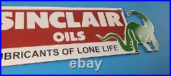 Vintage Sinclair Gasoline Sign Motor Oil Porcelain Gas Pump Auto Sign