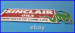 Vintage Sinclair Gasoline Sign Motor Oil Porcelain Gas Pump Auto Sign