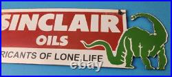 Vintage Sinclair Gasoline Sign Motor Oil Porcelain Gas Pump Auto Sign Vintage Sinclair Gasoline Sign Motor Oil Porcelain Gas Pump Auto Sign