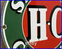Vintage Sinclair H-c Gasoline Porcelain Sign Dealership Gas Station Motor Oil Vintage Sinclair H-c Gasoline Porcelain Sign Dealership Gas Station Motor Oil