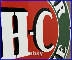 Vintage Sinclair H-c Gasoline Porcelain Sign Dealership Gas Station Motor Oil Vintage Sinclair H-c Gasoline Porcelain Sign Dealership Gas Station Motor Oil