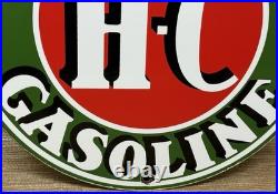 Vintage Sinclair H-c Gasoline Porcelain Sign Dealership Gas Station Motor Oil