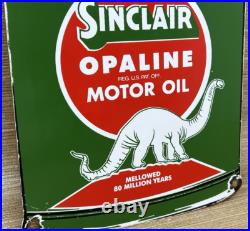 Vintage Sinclair Motor Oil Can Porcelain Sign Gas Station Gasoline Pump Plate Vintage Sinclair Motor Oil Can Porcelain Sign Gas Station Gasoline Pump Plate