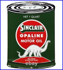 Vintage Sinclair Motor Oil Can Porcelain Sign Gasoline Gas Station Pump Plate