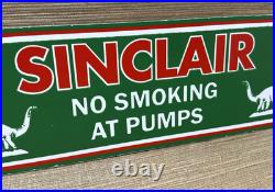 Vintage Sinclair Motor Oil Can Porcelain Sign Gasoline Gas Station Pump Plate