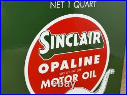 Vintage Sinclair Motor Oil Can Porcelain Sign Gasoline Gas Station Pump Plate