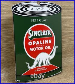 Vintage Sinclair Motor Oil Can Porcelain Sign Gasoline Gas Station Pump Plate
