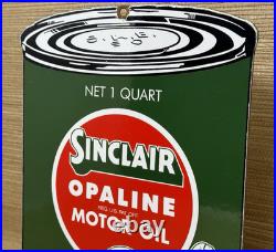 Vintage Sinclair Motor Oil Can Porcelain Sign Gasoline Gas Station Pump Plate