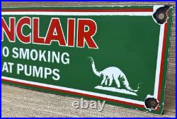 Vintage Sinclair Motor Oil Can Porcelain Sign Gasoline Gas Station Pump Plate