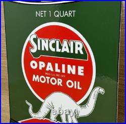 Vintage Sinclair Motor Oil Can Porcelain Sign Gasoline Gas Station Pump Plate