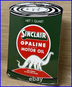 Vintage Sinclair Motor Oil Can Porcelain Sign Gasoline Gas Station Pump Plate