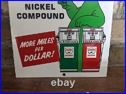 Vintage Sinclair Motor Oil Gasoline Porcelain Gas Pump Sign 12 X 9 Heavy Sign