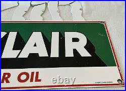 Vintage Sinclair Motor Oil Porcelain Diecut Sign Gas Station Pump Plate Gasoline