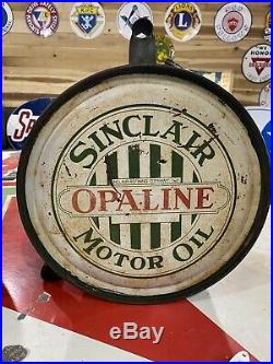 Vintage Sinclair Opaline Motor Oil 5 Gallon Rocker Can Not Porcelain Sign