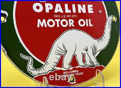 Vintage Sinclair Opaline Motor Oil Can Porcelain Sign Gas Station Pump Plate
