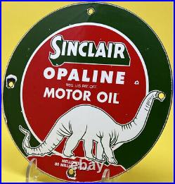 Vintage Sinclair Opaline Motor Oil Can Porcelain Sign Gas Station Pump Plate