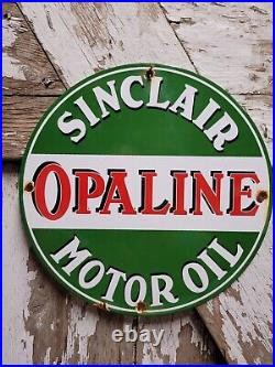 Vintage Sinclair Opaline Porcelain Sign Motor Oil Service Station Auto Lubricant