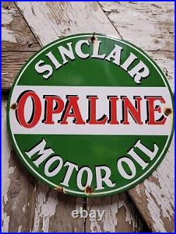 Vintage Sinclair Opaline Porcelain Sign Motor Oil Service Station Auto Lubricant