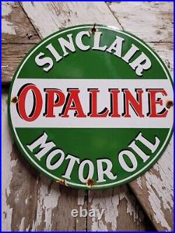 Vintage Sinclair Opaline Porcelain Sign Motor Oil Service Station Auto Lubricant