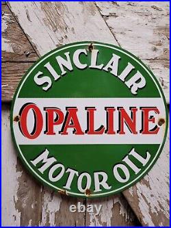 Vintage Sinclair Opaline Porcelain Sign Motor Oil Service Station Auto Lubricant