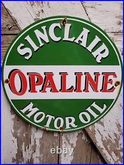 Vintage Sinclair Opaline Porcelain Sign Motor Oil Service Station Auto Lubricant