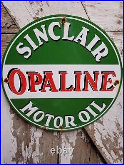 Vintage Sinclair Opaline Porcelain Sign Motor Oil Service Station Auto Lubricant