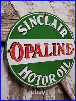 Vintage Sinclair Opaline Porcelain Sign Motor Oil Service Station Auto Lubricant