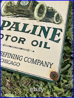 Vintage Sinclair Porcelain Gas Motor Oil Opaline Metal Refining Service Car Sign