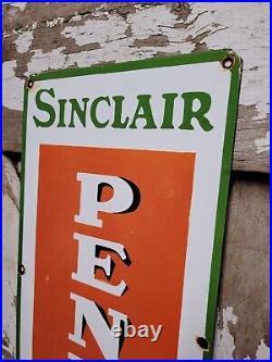 Vintage Sinclair Porcelain Sign 44 Pennsylvania Pure Motor Oil Service Station