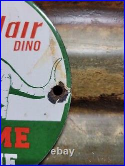 Vintage Sinclair Porcelain Sign Dino Supreme Gasoline Motor Oil Sales Service 6