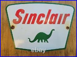 Vintage Sinclair Porcelain Sign Dinosaur Gas Motor Oil Sales Service Garage