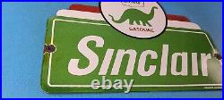 Vintage Sinclair Porcelain Sign Dinosaur Motor Oil Porcelain Gas Pump Sign