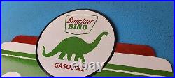 Vintage Sinclair Porcelain Sign Dinosaur Motor Oil Porcelain Gas Pump Sign