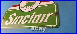 Vintage Sinclair Porcelain Sign Dinosaur Motor Oil Porcelain Gas Pump Sign