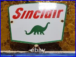 Vintage Sinclair Porcelain Sign Gasoline Motor Oil Sales Service Garage Mechanic