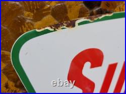 Vintage Sinclair Porcelain Sign Gasoline Motor Oil Sales Service Garage Mechanic