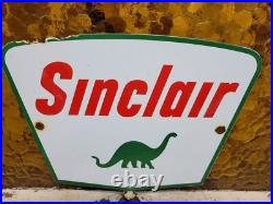 Vintage Sinclair Porcelain Sign Gasoline Motor Oil Sales Service Garage Mechanic