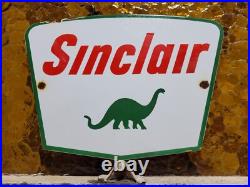 Vintage Sinclair Porcelain Sign Gasoline Motor Oil Sales Service Garage Mechanic