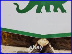 Vintage Sinclair Porcelain Sign Gasoline Motor Oil Sales Service Garage Mechanic
