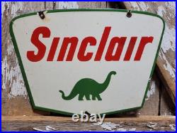 Vintage Sinclair Porcelain Sign Gasoline Motor Oil Service Pump Plate Petroliana