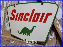 Vintage Sinclair Porcelain Sign Gasoline Motor Oil Service Pump Plate Petroliana